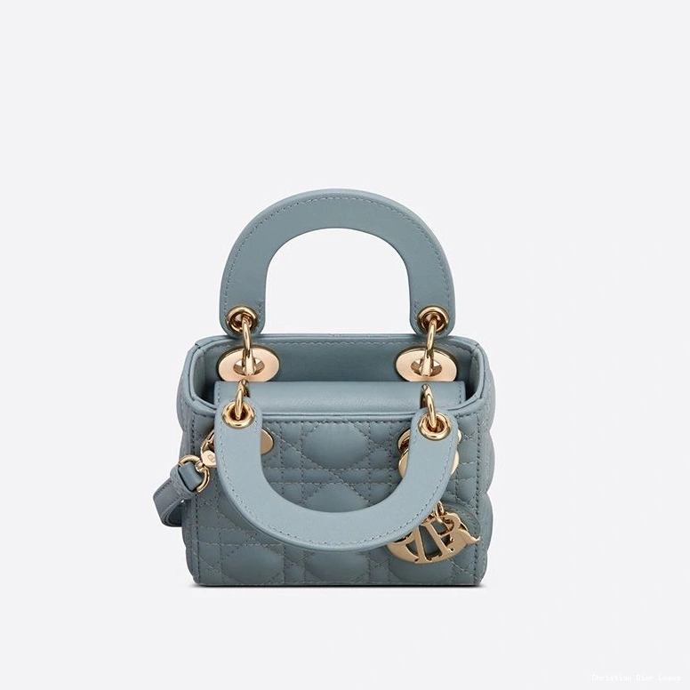 Cheap Micro Dior Bag Lambskin Blue Lady Cannage Sky 0726 Luxury